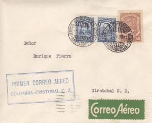 1929, 1st Flt Colombia to Canal Zone, Back Stamped Christobal (21278)