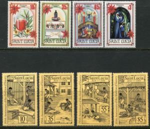 ST. LUCIA Sc#702-705//791-794 1984-85 Five Complete Sets OG Mint NH