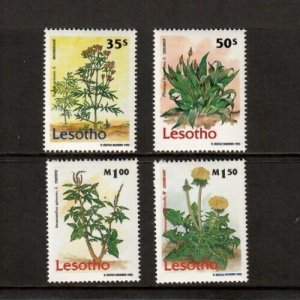 Lesotho 1995 - Medical Flowers - Set Of 4 Stamps - Scott #1021-4 - MNH