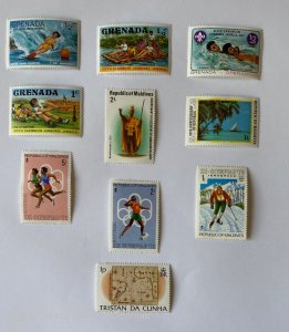 LOT OF 10 STAMPS, MNH , DIFFERENT COUNTRIES, & TOPICS