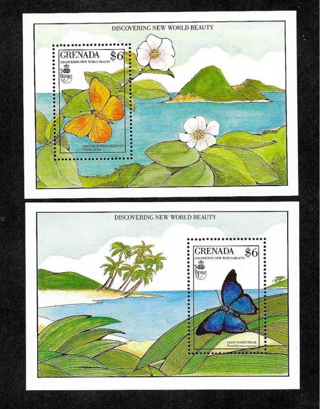 Grenada 1818-1819 Mint NH S/S Butterflies!