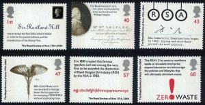 Great Britain 2004 - 250th Anniversary of Royal Society -  MNH  Set  # 2222-2227