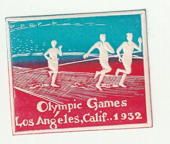 Iconic Los Angeles, Califoria, USA Olympics 1932 Poster Stamp. 38x32mm. 