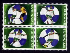 Suriname Sc# 1474 MNH FIFA World Cup 2014 (Block of 4)