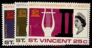 ST. VINCENT QEII SG254-256, 1966 UNESCO set, M MINT.