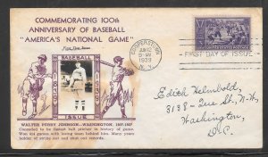 Just Fun Cover #855 ON CROSBY FDC CACHET (my2901)
