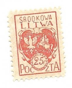 Central Lithuania 1920 - M - Scott #1 *