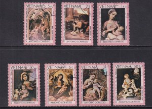 Vietnam  #2199-2205 cancelled  1990  paintings  Correggio