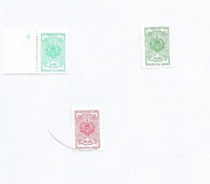 UZBEKISTAN - 2001 - Definitives - Perf 3v Set - M L H