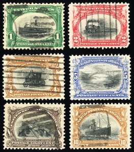 US Stamps # 294-9 Used VF Scott Value $119.00