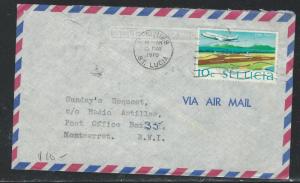 ST LUCIA  (P2608B) 1970 10C AIRPLAE  SENT INTERISLAND TO MONTSERRAT 