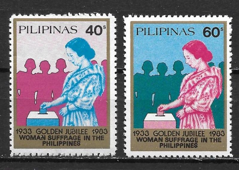 Philippines 1651-52 50th Women's Suffrage set MNH