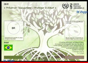 BRAZIL 2022 2025 IRC INTERNATIONAL REPLY COUPON RESPONSE, UPU CLIMATE UNUSED MNH