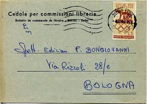 Rome Olympics Lire 5 isolated on a book commission coupon