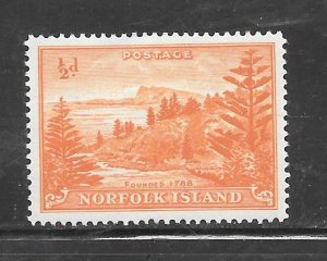 Norfolk Island #1 MH White Paper Single