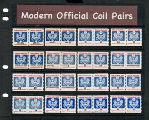 (82A) Modern Officials Complete Set ( Includes the Rare 34¢ O159 )