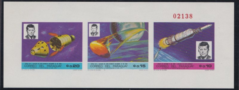 Paraguay # 1126-1128, John F. Kennedy, Space, NH,