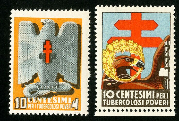 Italy Stamps MNH 2 early TB labels