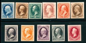 momen: US Stamps #156P4-166P4 Proof on Card Set w/ Original Envelope XF