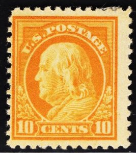 US # 510 10c Orange Yellow Franklin MINT HINGED SCV $15