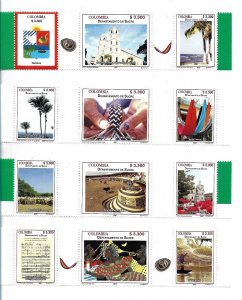 COLOMBIA 2007 DEPARTMENT OF SUCRE COAT LANDSCAPES ARTICRAFTS 12 VALUES MNH