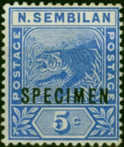 Negri Sembilan 1894 5c Blue Specimen SG4s Fine LMM