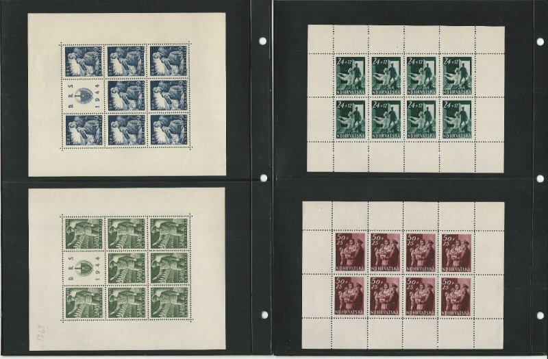 Croatia Stamp Collection on 20 Pages, Mint Sheets, 1941-1944 WWII, JFZ