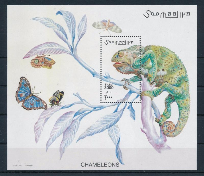 [28349] Somalia 2001 Reptiles Chameleons MNH Sheet