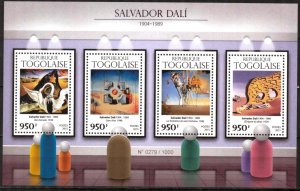 Togo 2015 Art Paintings Salvador Dali Sheet MNH