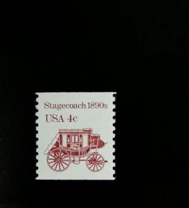 1982 4c Stagecoach, Transportation Coil Scott 1898A Mint F/VF NH