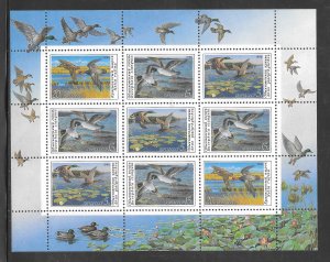 Russia #5906-08 MNH 1990 Ducks Conservation Sheet