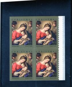 4424 Christmas, MNH booklet stamp blk/4, w/label