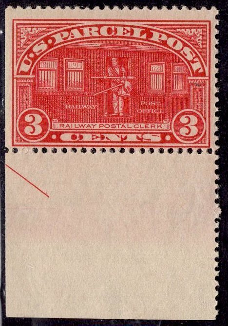 US Stamp #Q3 Arrow Tab 3c Carmine Rose Parcel Post MINT NH SCV $24.00