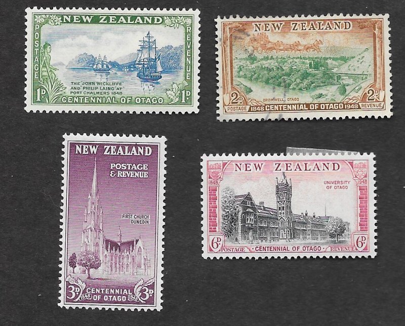 New Zealand Scott #269-272 Centennial Of Otago complete set (1948) Mixed Cond.