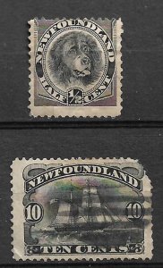 COLLECTION LOT #400 NEWFOUNDLAND # 58-9 1887 CV=$82 (# 58 UNUSED NO GUM)