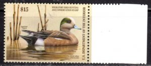 US Stamp #RW77 MNH American Wigeon Drake On Pond Water Press Sheet Single