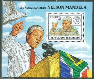 BURUNDI 2013 95th BIRTH ANNIVERSARY OF NELSON MANDELA  SOUVENIR SHEET MINT NH
