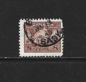 CANADA - #O256 - 8c FARM SCENE OHMS PERFIN USED STAMP WITH DATED CANCEL