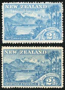 New Zealand SG249 and SG250 2 1/2d inc WAKITIPU and WAKATIPU M/Mint