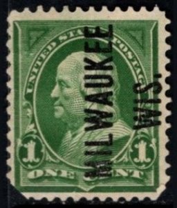 1898 US Scott #- 279 1 Cent Benjamin Franklin Milwaukee Wis. Precancel Used