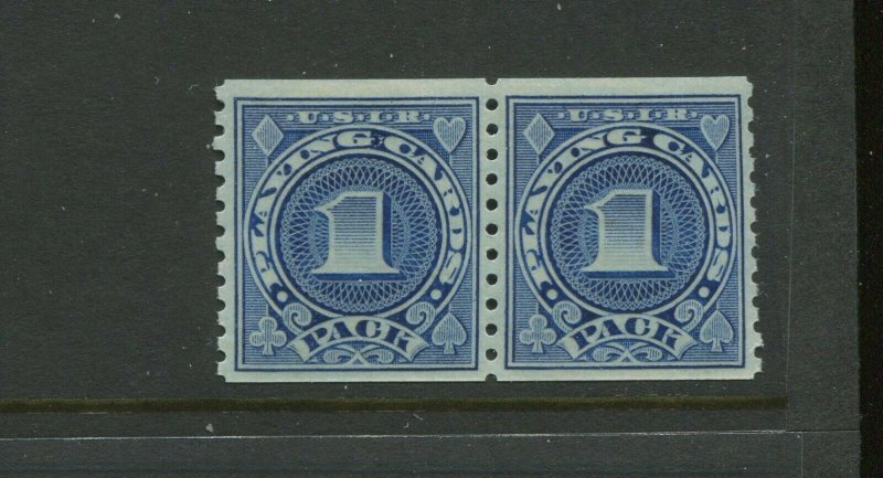 RF26A Playing Cards Revenue Mint Coil Pair of 2 Stamps NH (Bx 2420)