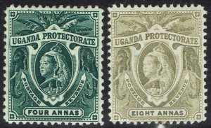 UGANDA 1898 QV ELEPHANTS 4A AND 8A