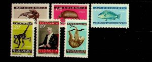 COLOMBIA Sc 713-5,C357-9 NH ISSUE OF 1959 - ANIMALS - (AO23)