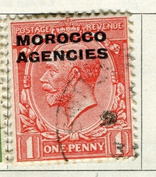 MOROCCO AGENCIES; 1914 early GV Optd. issue fine used 1d. value