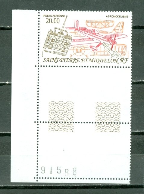 ST.PIERRE & MIQUELON  AIR  #C68 IMPRINT CORNER STAMP...MNH...$8.00