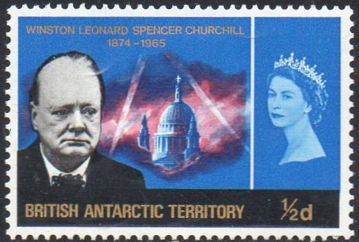 British Antarctic Territory 1966 ½d new blue (Churchill Commemoration) MH