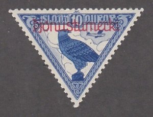 Iceland # CO1, Air Post Official Overprint, Mint Hinged, 1/2 of Hinged Cat.