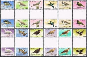 St Kitts O11-O22 OFFICIAL gutter,MNH. Birds 1981.Caribs,Banana-quit,Thrasher,