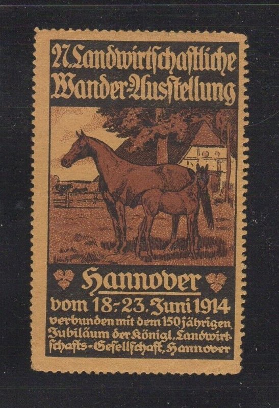 German Advertising Stamp - Agricultural Traveling Exhibition, 1914 Hanover