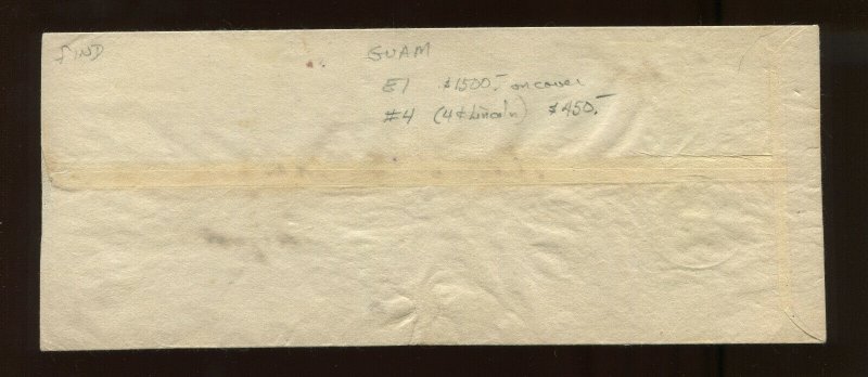 Guam Scott E1a & 4 Overprint Used Stamps on Nice Cover to Saipan Mariana Islands